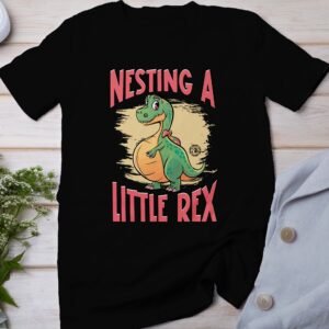 Cartoon Schwangerschaft T-Shirt Pregasaurus Babybauch Shirt Werdende Eltern Dino T-Shirt Muttertagsgeschenk Mama In Spe Outfit Babyparty Tee