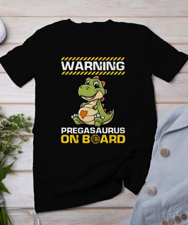 Dino T-Shirt Schwangerschaft Ankündigung Pregasaurus Look Eltern in Erwartung Baby Unterwegs Shirt Schwangere Babyparty Vibes Tee