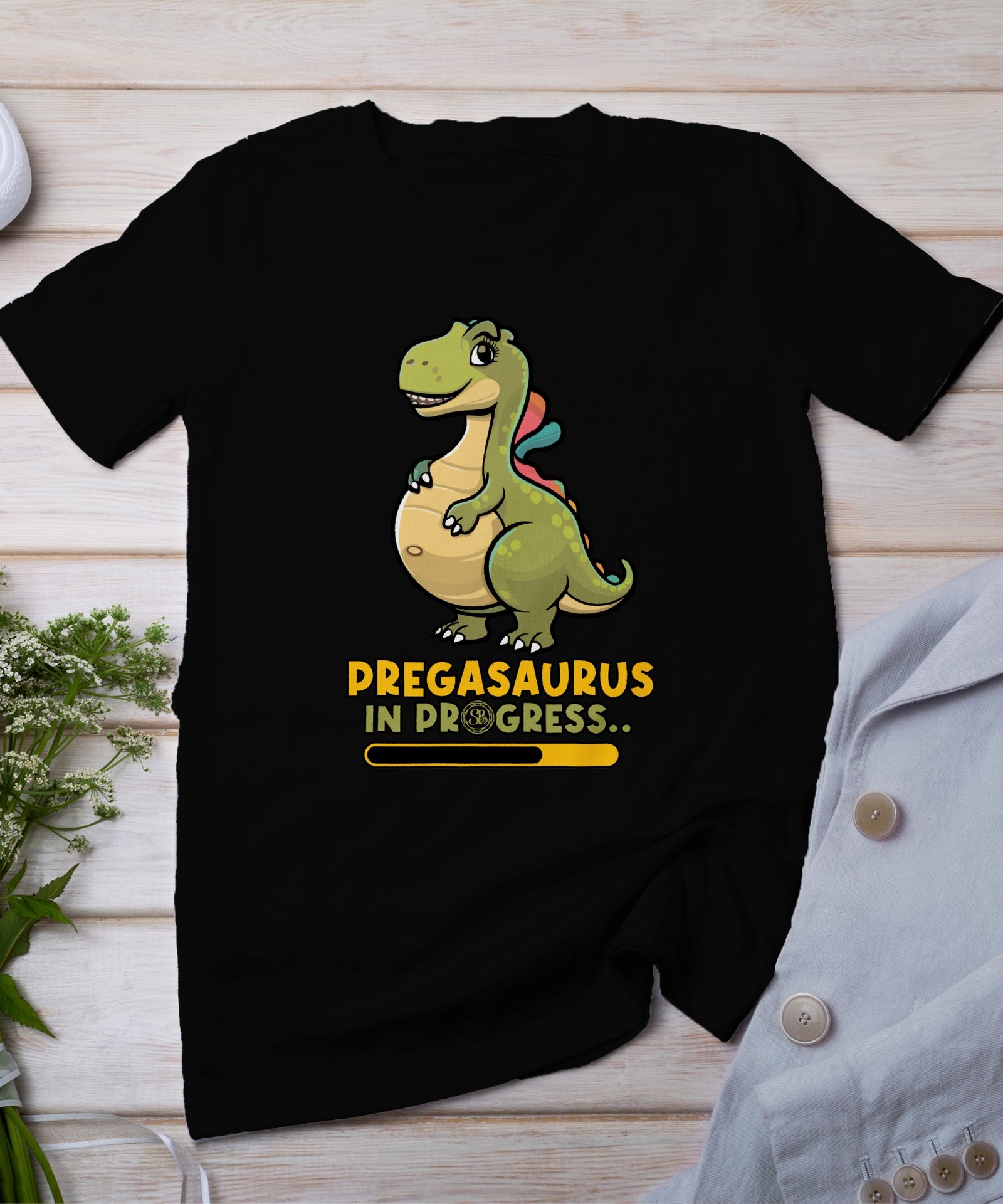Schwangerschaftsankündigung T-Shirt Dinosaurier Mama Pregasaurus Babybauch T-Shirt Werdende Eltern Dino Shirt Mama Babyparty Kleidung