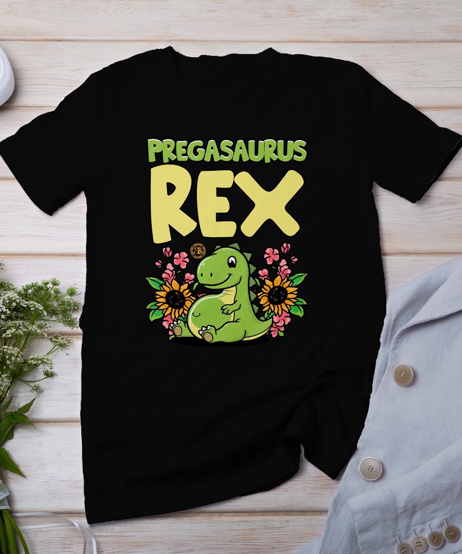 Pregasaurus Rex Shirt Schwangere Dinosaurier T-Shirts Baby Dino Shirts Werdende Mama T-Shirt Schwangerschaft Babyparty Familie