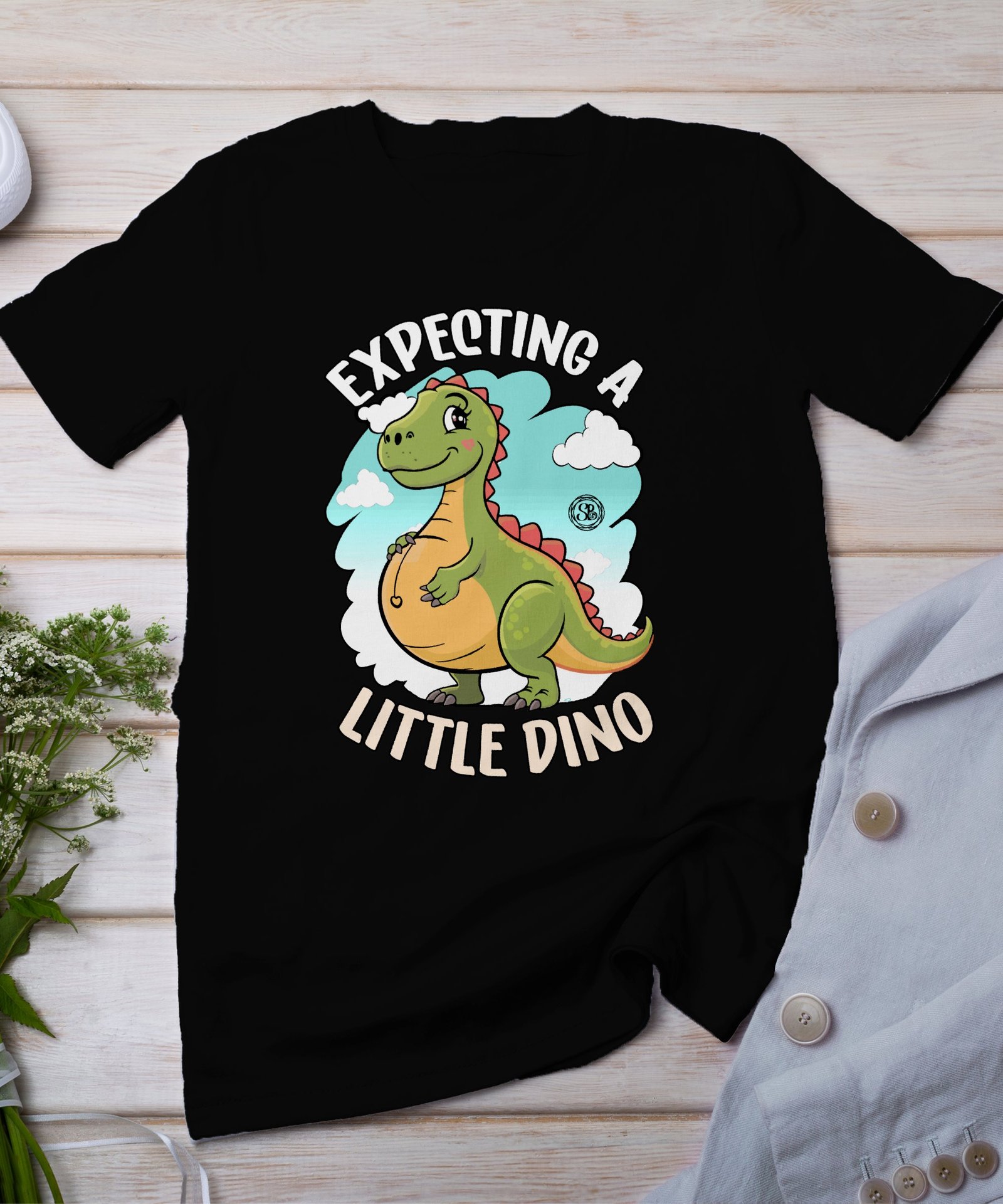 Erwarte Einen Kleinen Baby Dino T-Shirt Dinosaurier Eltern Liebe Pregasaurus T-Shirt Schwangerschaft Shirt Bald Mama Ankündigung Outfit