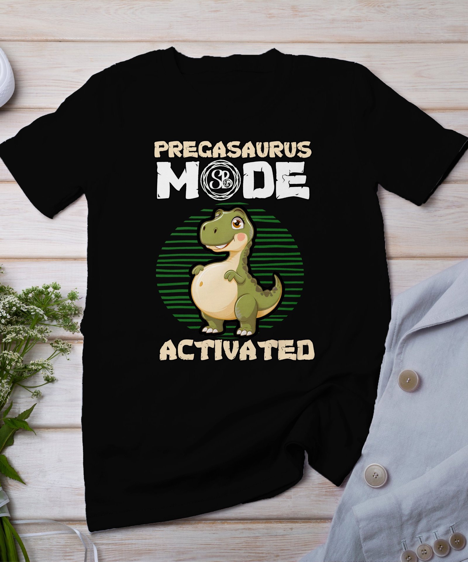 Pregasaurus T-Shirt Werdende Eltern Familienzuwachs Outfit Schwangerschaftsbekleidung Babybauch Mode Dino Mama Shirt Umstandsmode Babyparty