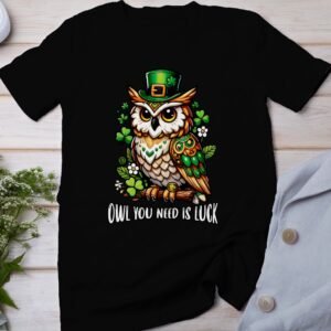 Grüne Eulen Shirt St. Patrick's Day Glück Eule Design Irland Eulen TShirt Irisches Festival St. Patrick's Day Nachteulen Tee