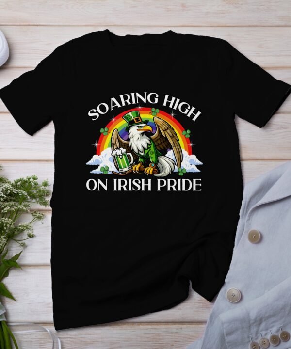 St. Patrick's Day Regenbogen T-Shirt irisches Adler Tee Grünes Bier Amerika Seeadler St. Paddy Festival Shirt Irland Glücksklee