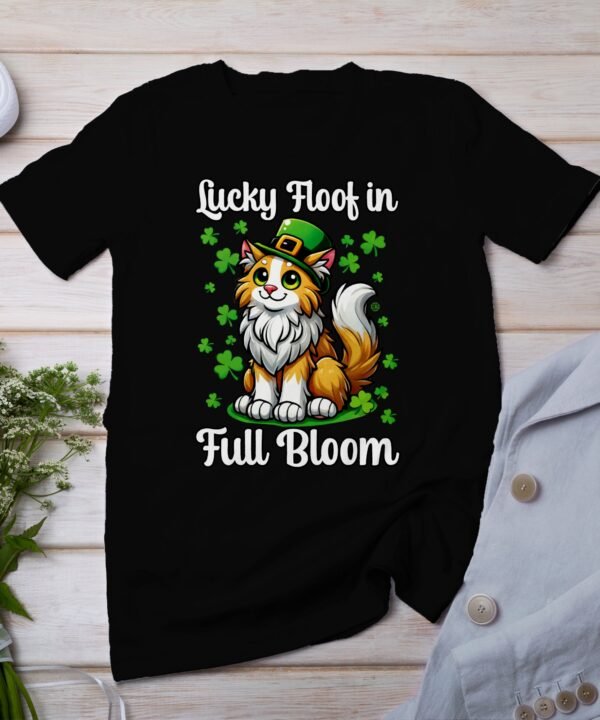 Katzen T-Shirt St. Patricks Day Haustiere Niedliche Glücksbringer Grüne Kleeblätter Kawaii Katzendesign Glück Katzendruck Irisches Fest