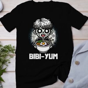 Anime Bibimbap Halloween T-Shirt, Koreanisches Essen Tee, Magisches Kostüm, Ramen MRE Zutaten Shirt, Wahnsinn Bowl Top, Gimbap Party