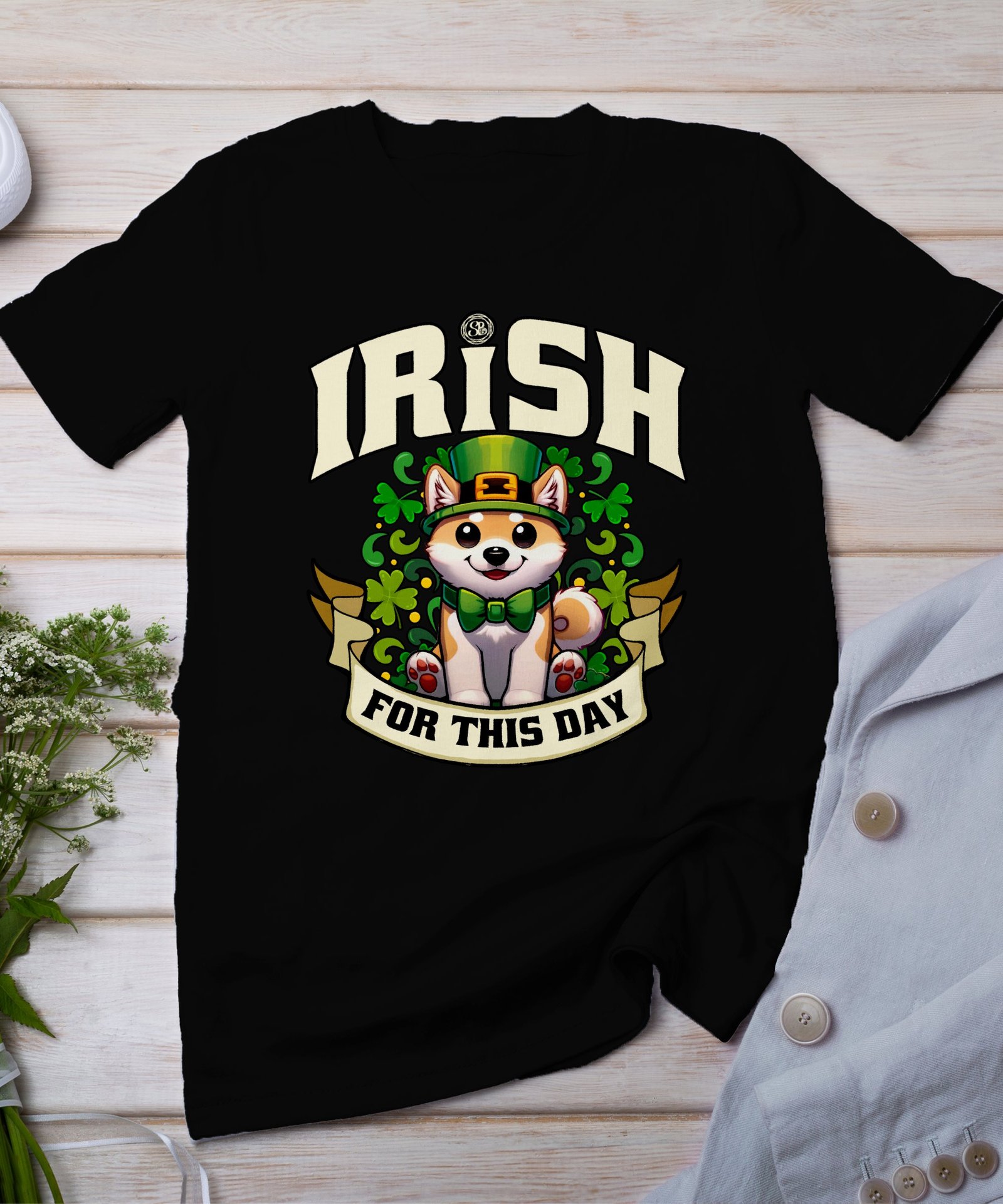 Irish Shiba Inu Lustige Hund Katze T-Shirt, St. Patricks Day Tier T-Shirt, Lustiger Cartoon Shiba Inu T-Shirt, Geschenkidee