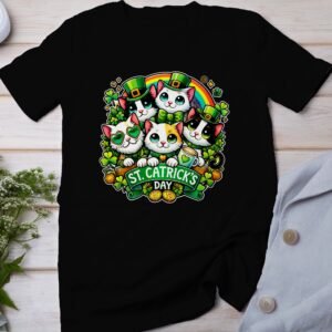 St. Catrick Day T-Shirt, Lustige Katzen Grafik, Niedliche Hunde und Katzen, St. Patricks Day Geschenk für Tierliebhaber,