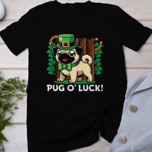 St. Patricks Day Shirt, Lustige Hund Katze Shirt, Glück Spug Shirt, Pug O' Luck, Irish Tier Shirt, Kleeblatt Tier T-Shirt