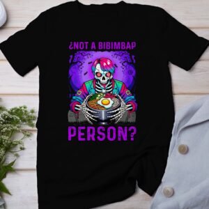 Anime Bibimbap Halloween T-Shirt, Koreanisches Essen Tee, Magisches Kostüm, Ramen MRE Zutaten Shirt, Wahnsinn Bowl Top, Gimbap Party