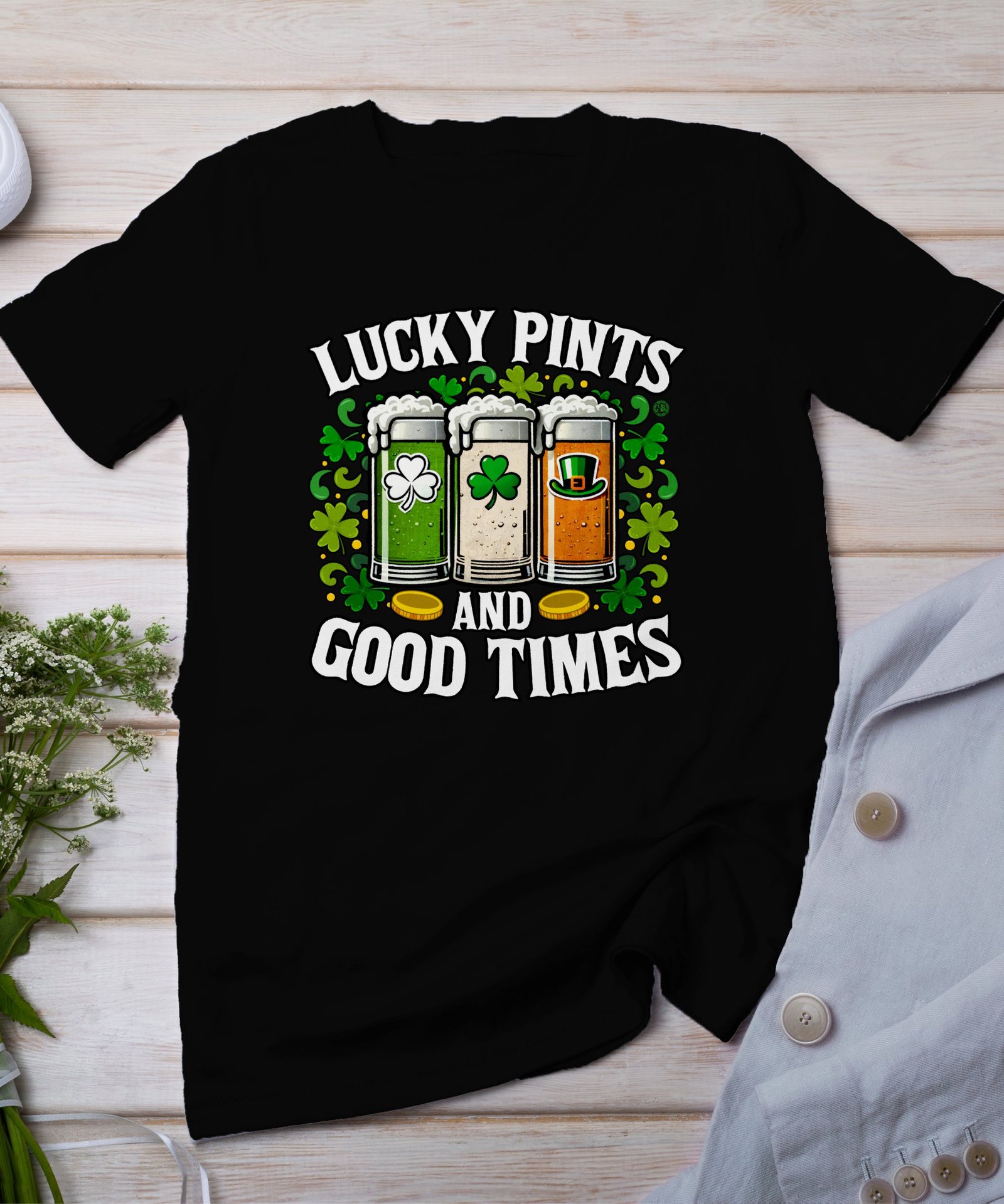 Lustige Bier T-Shirt, St Patrick’s Day Shirt, Irland Feier Tshirt, Kleeblatt Pints Tee, Good Times Hemd, Bierliebhaber Geschenk