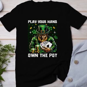 St. Patricks Day T Shirt, Poker Casino Shirt, Irish Leprechaun Playing Cards, Luck of the Irish Tee, Poker Gift for Him