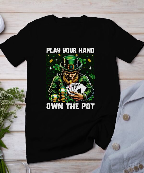 St. Patricks Day T Shirt, Poker Casino Shirt, Irish Leprechaun Playing Cards, Luck of the Irish Tee, Poker Gift for Him