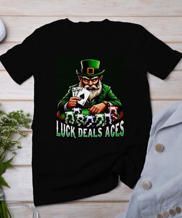 Saint Patricks Day Poker Shirt, Lustiger Poker Leprechaun, Glück Dealt Aces TShirt, Casino Spieler Hemd, Irland Poker Fan Kleidung