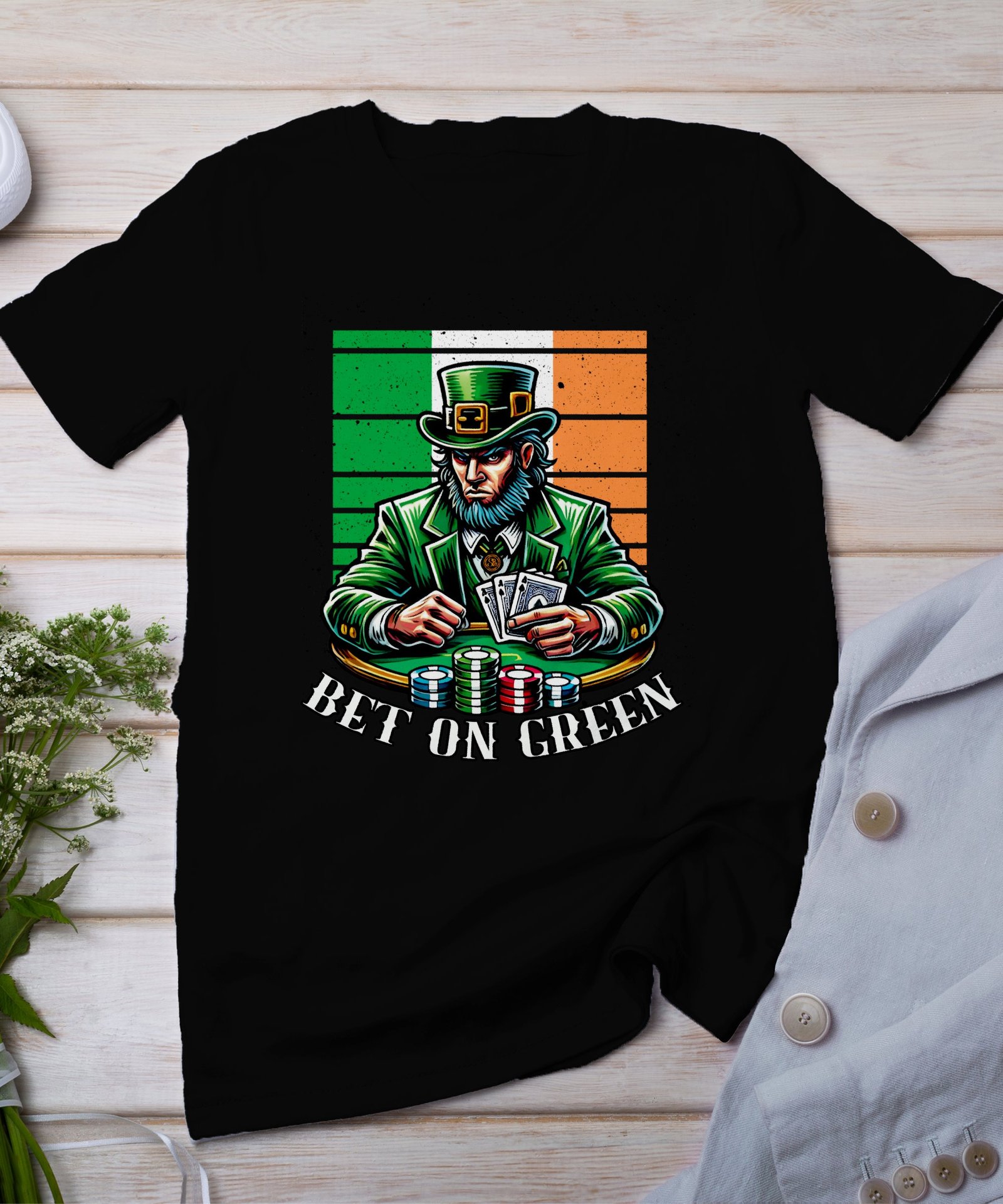 Lustiges St. Patrick’s Day T-Shirt, Poker Casino Hemd, Poker Karten Irland, Glücklicher Kobold T-Shirt, Lustiges Casino Geschenk