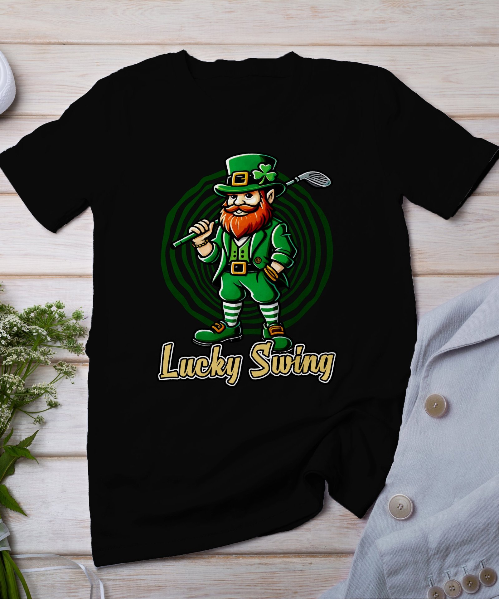 Lustiger St. Patrick’s Day Golf T-Shirt, Irish Golfspieler Grafik Tee, Glücklicher Golfer, Perfektes Golfgeschenk, Grüner Glücksbringer