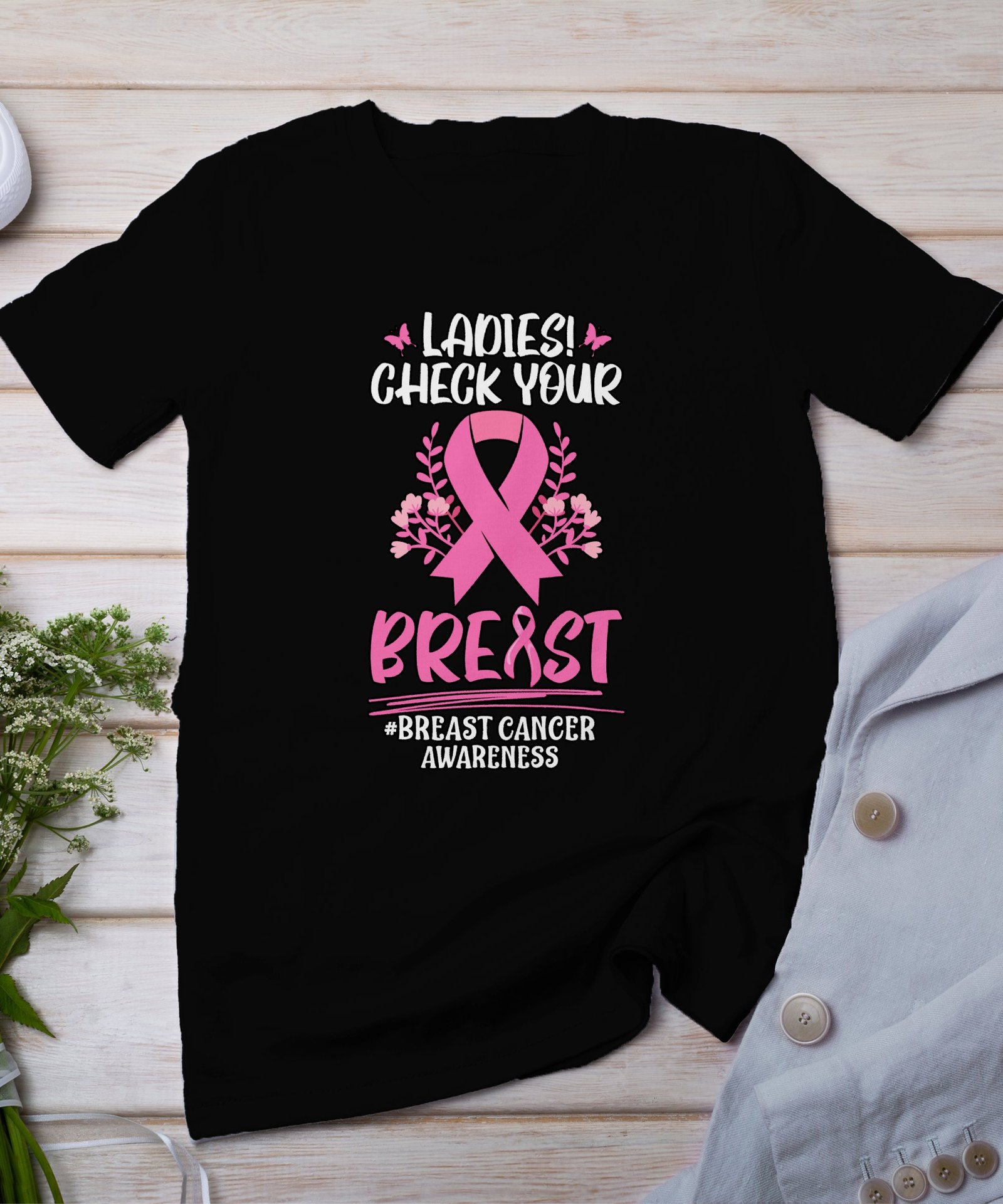 Kampf Stärke Hoffnung Brustkrebs Bewusstsein T-Shirt, Vorsorgeuntersuchung Gesundheit Tee, Hilfe Symbol der Solidarität Pinke Schleife Top