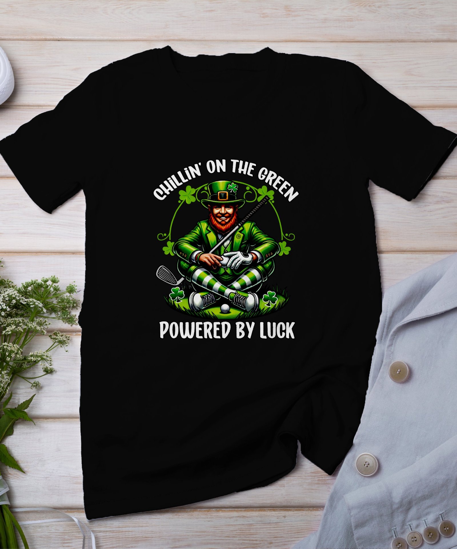 St. Patricks Day Golf Shirt, Chillin On The Green Shirt, Lustiger Golf-Lehrer, Gruesse Kleidung, Geschenk für Golfer
