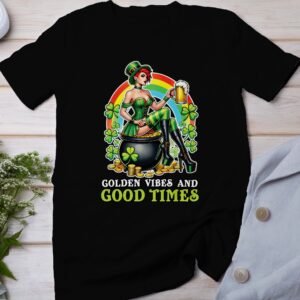 St Patricks Day Shirt Golden Vibes and Good Times Shirt Irish Drinking Shirt Shamrock Shirt Irish Holiday Shirt Beer Lover Shirt