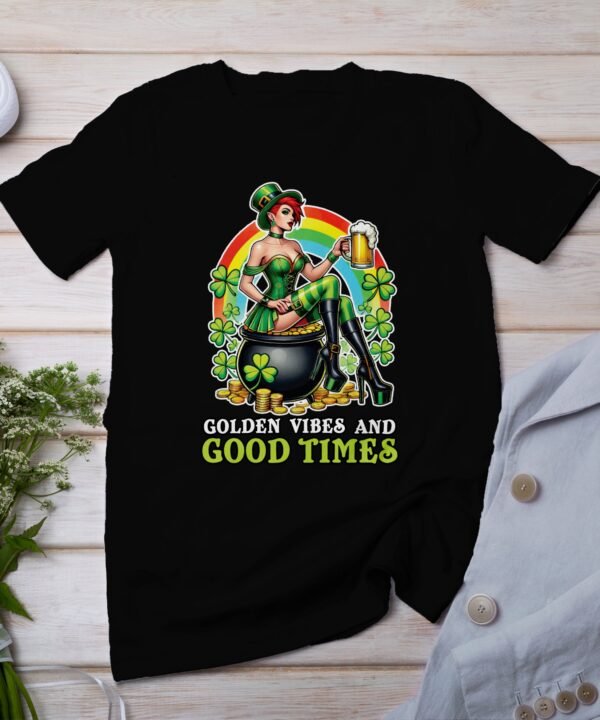 St Patricks Day Shirt Golden Vibes and Good Times Shirt Irish Drinking Shirt Shamrock Shirt Irish Holiday Shirt Beer Lover Shirt