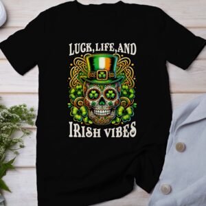 Lustiges Totenkopf Design, Lustiges Irisches Glück Design, Totenkopf mit Kleeblatt Design, St Patrick's Day Design