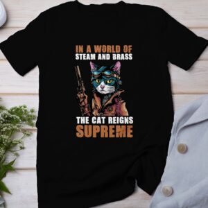 Vintage Futuristisches Steampunk T-Shirt, Retro Fantasiewelt Kostüm, Retro Dampfantrieb Shirt, Industriell Viktorianisches Top, Zahnrad Tee