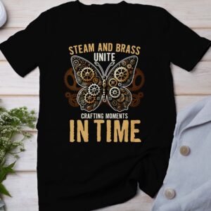 Vintage Futuristisches Steampunk T-Shirt, Retro Fantasiewelt Kostüm, Retro Dampfantrieb Shirt, Industriell Viktorianisches Top, Zahnrad Tee
