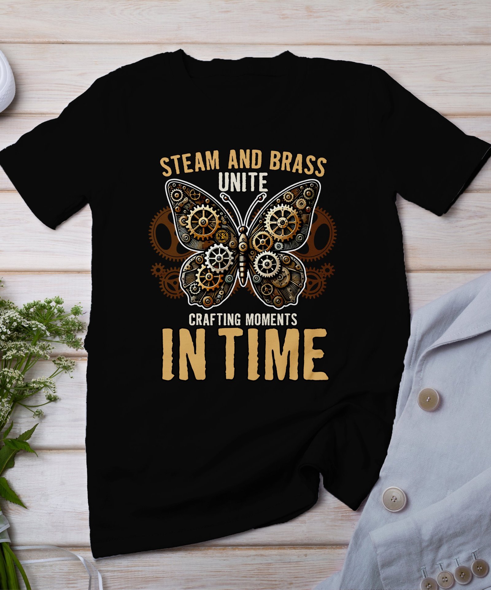 Vintage Futuristisches Steampunk T-Shirt, Retro Fantasiewelt Kostüm, Retro Dampfantrieb Shirt, Industriell Viktorianisches Top, Zahnrad Tee