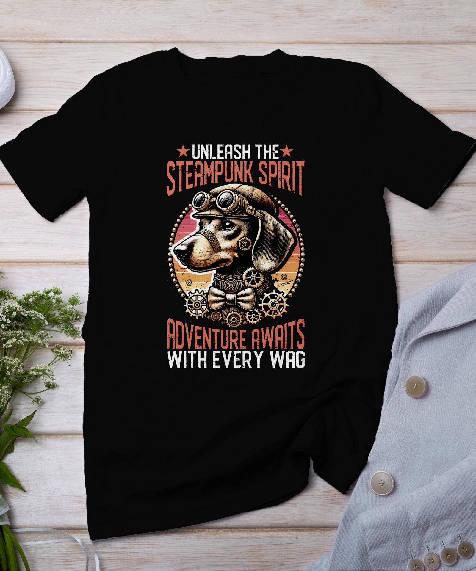 Vintage Futuristisches Steampunk T-Shirt, Retro Fantasiewelt Kostüm, Retro Dampfantrieb Shirt, Industriell Viktorianisches Top, Zahnrad Tee