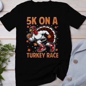 Herbstliches Erntedankfest T-Shirt, Traditionell Amerika Kanada Top, Lustiges Truthahn Rennen TROT Shirt, Festliches Geflügel Kürbis Tee