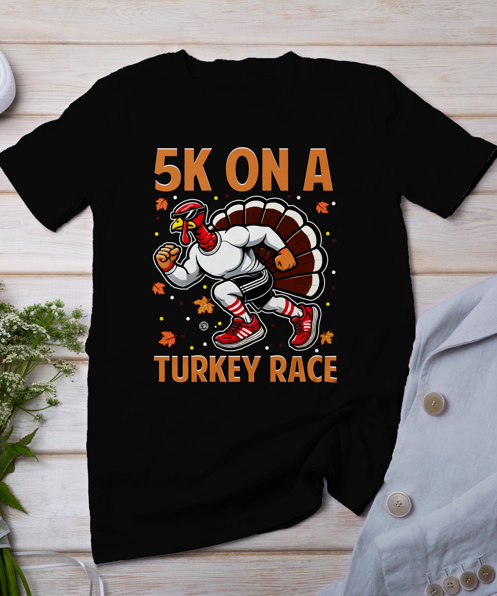 Herbstliches Erntedankfest T-Shirt, Traditionell Amerika Kanada Top, Lustiges Truthahn Rennen TROT Shirt, Festliches Geflügel Kürbis Tee