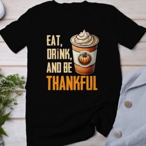 Herbstliches Erntedankfest T-Shirt, Traditionell Amerika Kanada Kürbisbecher Top, Lustiges Truthahn Shirt, Festliches Geflügel Kürbis Tee