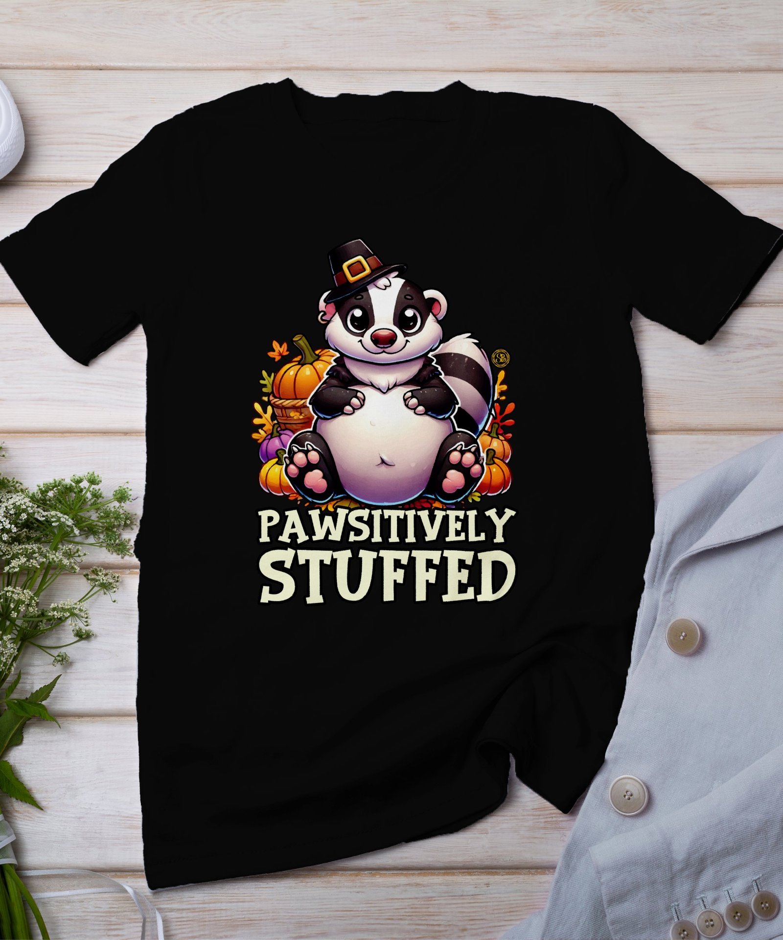 Herbstliches Erntedankfest T-Shirt, Traditionell Amerika Kanada Top, Lustiges Feiertags Haustier Motiv Shirt, Festliches Verkleidung Tee