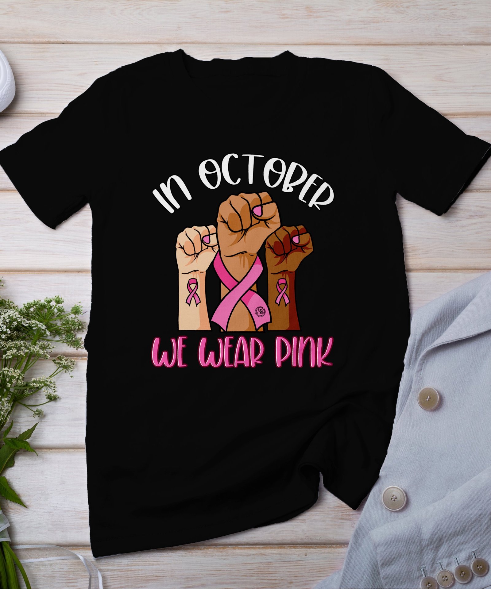 Kampf Stärke Hoffnung Brustkrebs Bewusstsein T-Shirt, Vorsorgeuntersuchung Gesundheit Tee, Hilfe Symbol der Solidarität Pinke Schleife Top
