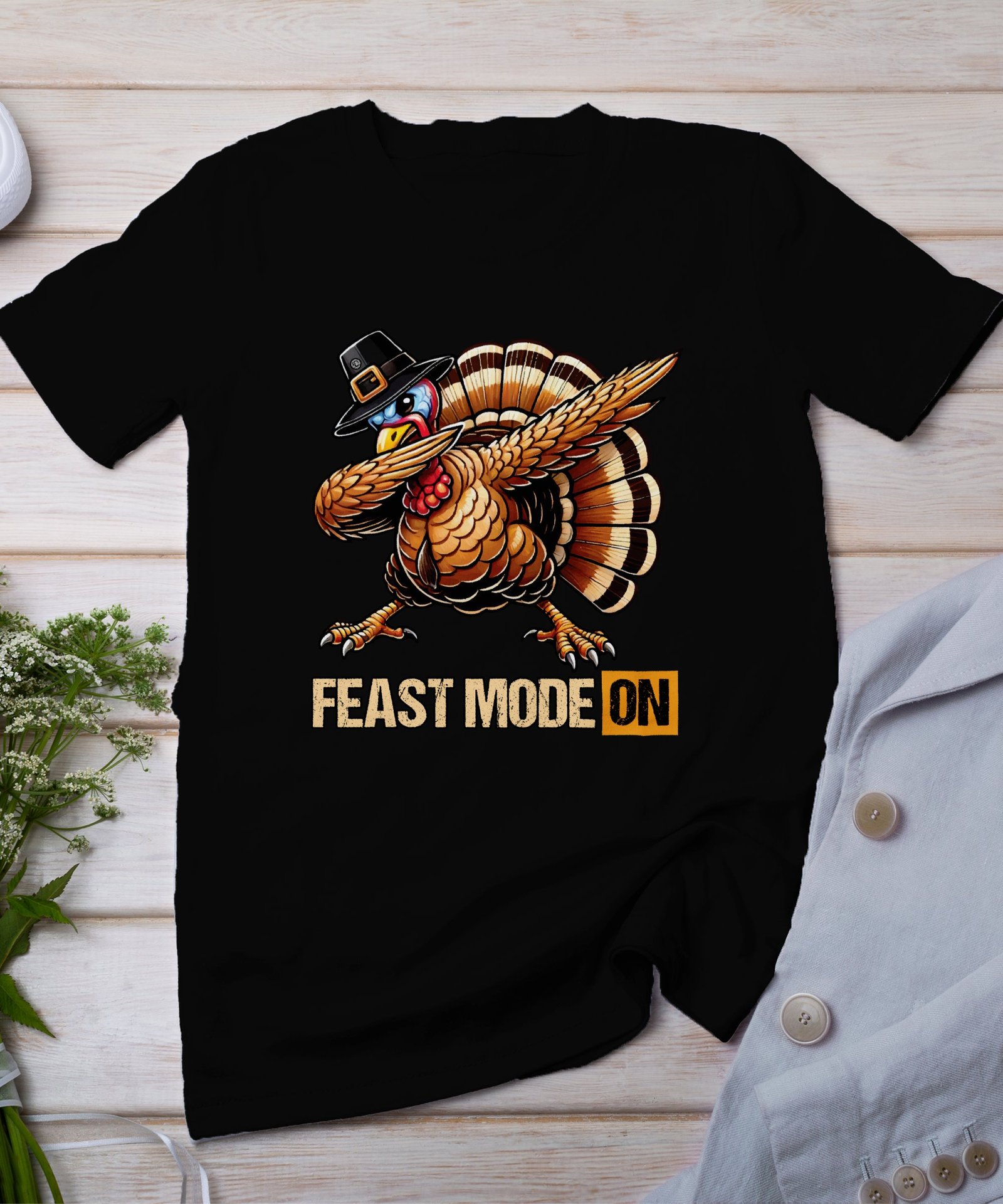 Herbstliches Erntedankfest T-Shirt, Traditionell Amerika Kanada Abendessen Top, Lustiges Truthahn Shirt, Festliches Geflügel Kürbis Tee