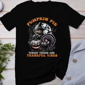Herbstliches Erntedankfest T-Shirt, Traditionell Amerika Kanada Top, Lustiges Dino T-Rex Truthahn Shirt, Festliches Geflügel Kürbis Tee