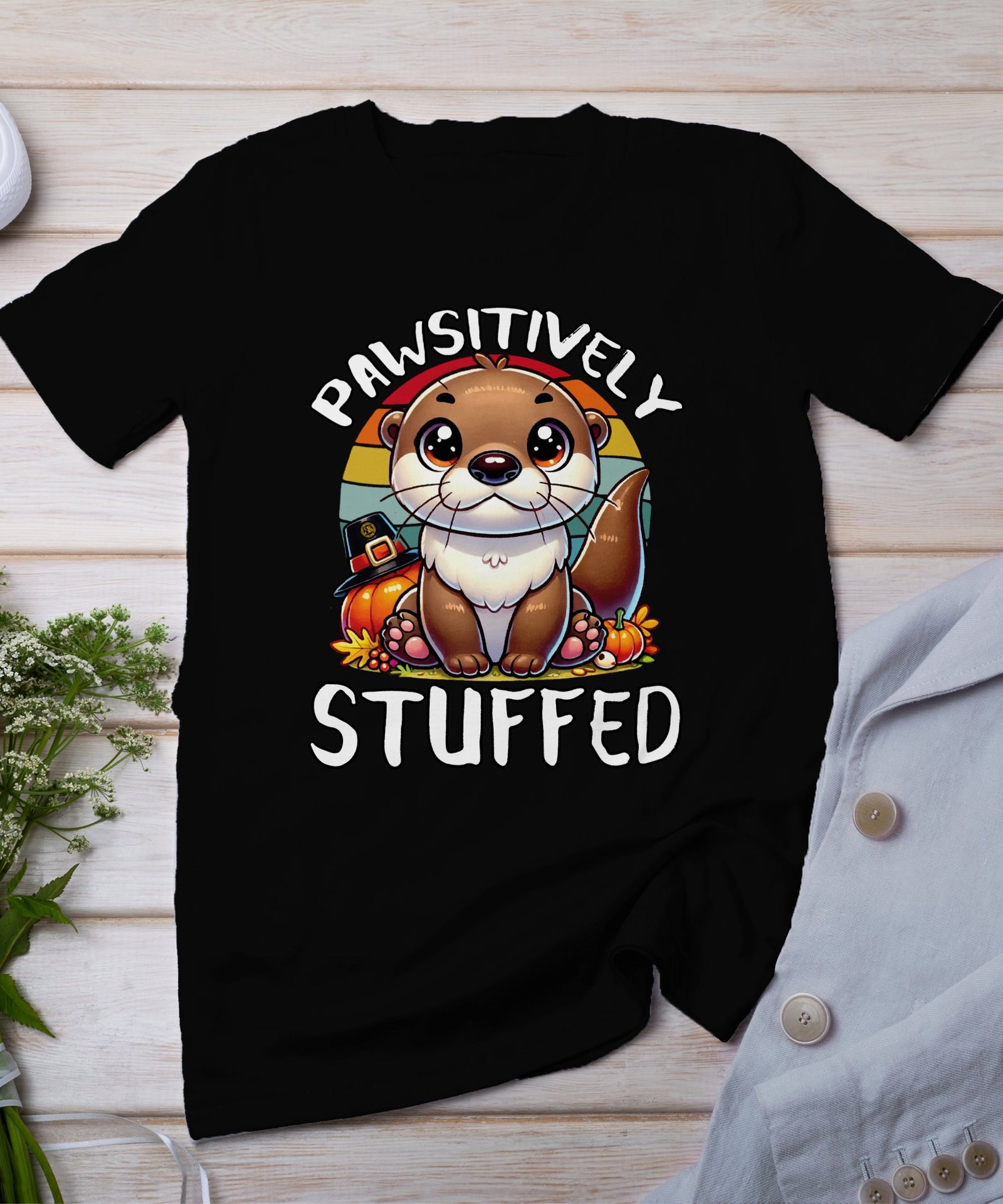 Herbstliches Erntedankfest T-Shirt, Traditionell Amerika Kanada Top, Lustiges Feiertags Haustier Motiv Shirt, Festliches Verkleidung Tee