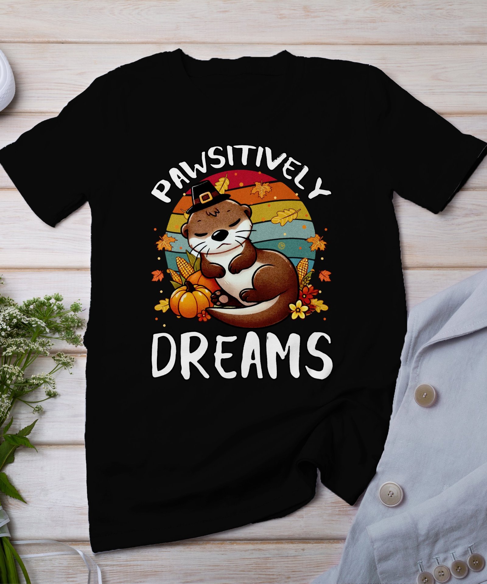 Herbstliches Erntedankfest T-Shirt, Traditionell Amerika Kanada Top, Lustiges Feiertags Haustier Motiv Shirt, Festliches Verkleidung Tee