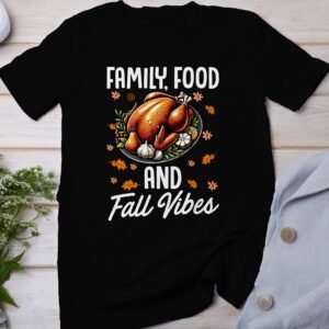 Herbstliches Erntedankfest T-Shirt, Traditionell Amerika Kanada Abendessen Top, Lustiges Truthahn Shirt, Festliches Geflügel Kürbis Tee