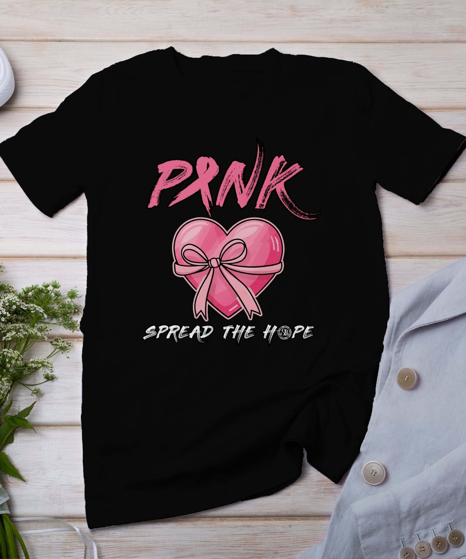 Kampf Stärke Hoffnung Brustkrebs Bewusstsein T-Shirt, Vorsorgeuntersuchung Gesundheit Tee, Hilfe Symbol der Solidarität Pinke Schleife Top