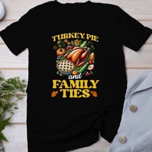 Herbstliches Erntedankfest T-Shirt, Traditionell Amerika Kanada Abendessen Top, Lustiges Truthahn Shirt, Festliches Geflügel Kürbis Tee