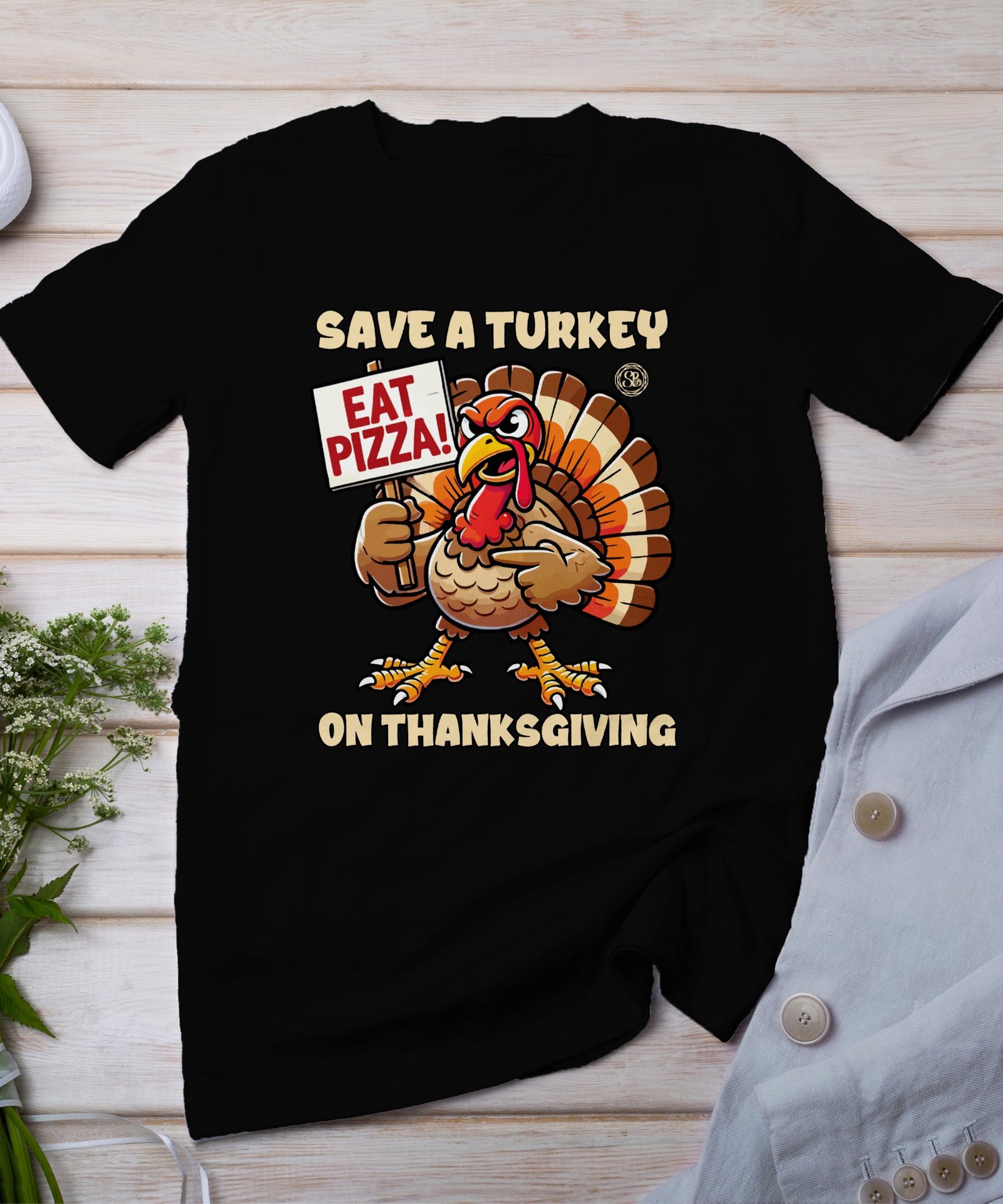Herbstliches Erntedankfest T-Shirt, Traditionell Amerika Kanada Abendessen Top, Lustiges Truthahn Shirt, Festliches Geflügel Kürbis Tee
