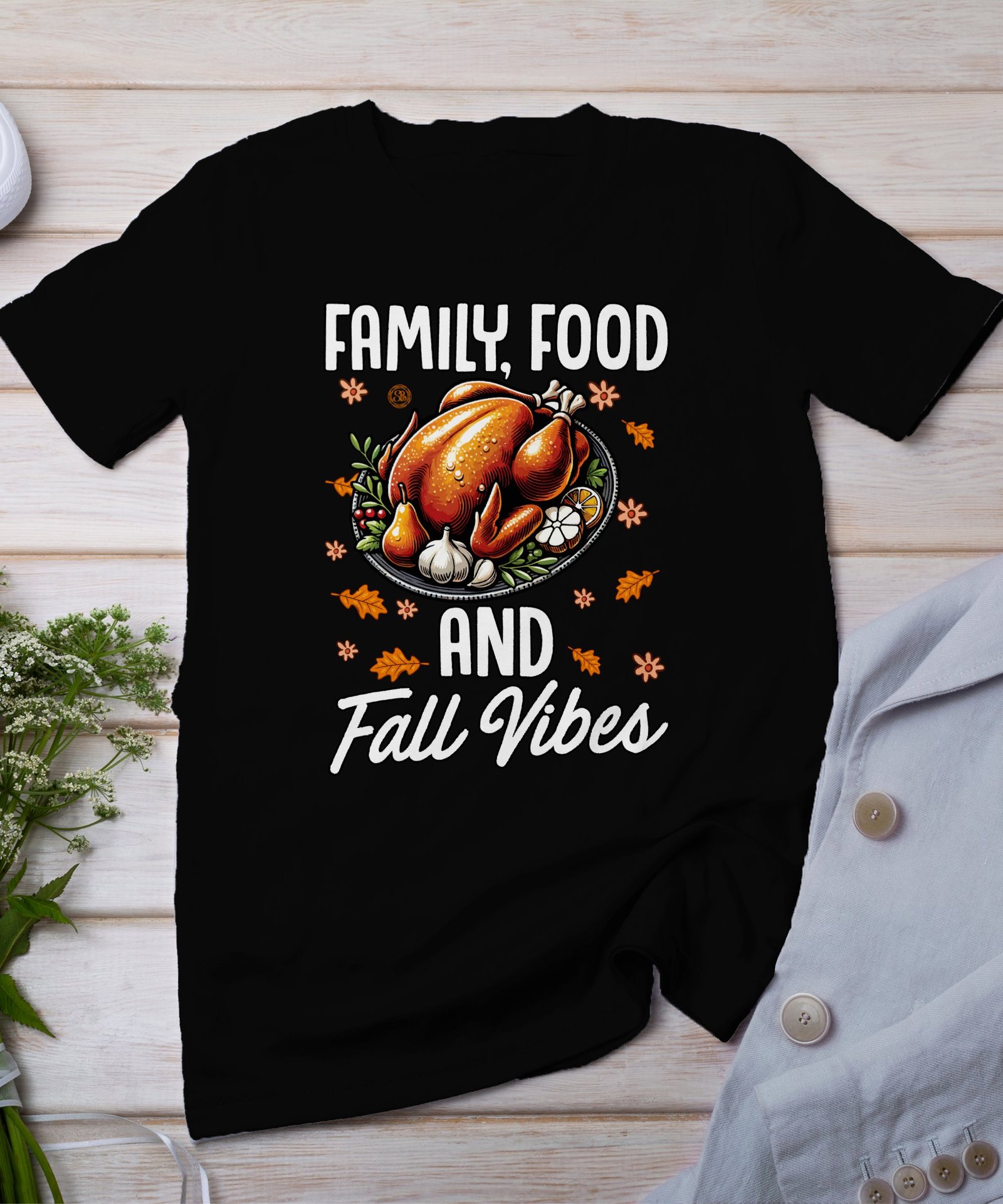 Herbstliches Erntedankfest T-Shirt, Traditionell Amerika Kanada Abendessen Top, Lustiges Truthahn Shirt, Festliches Geflügel Kürbis Tee