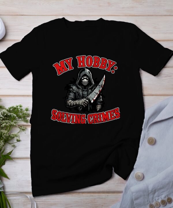 Kriminalfälle True Crime T-Shirt, Mystische Horror Geschichten für Krimi Fans Tee, Rätsel Maskierter Verbrecher Top, Ermittlungen Shirt