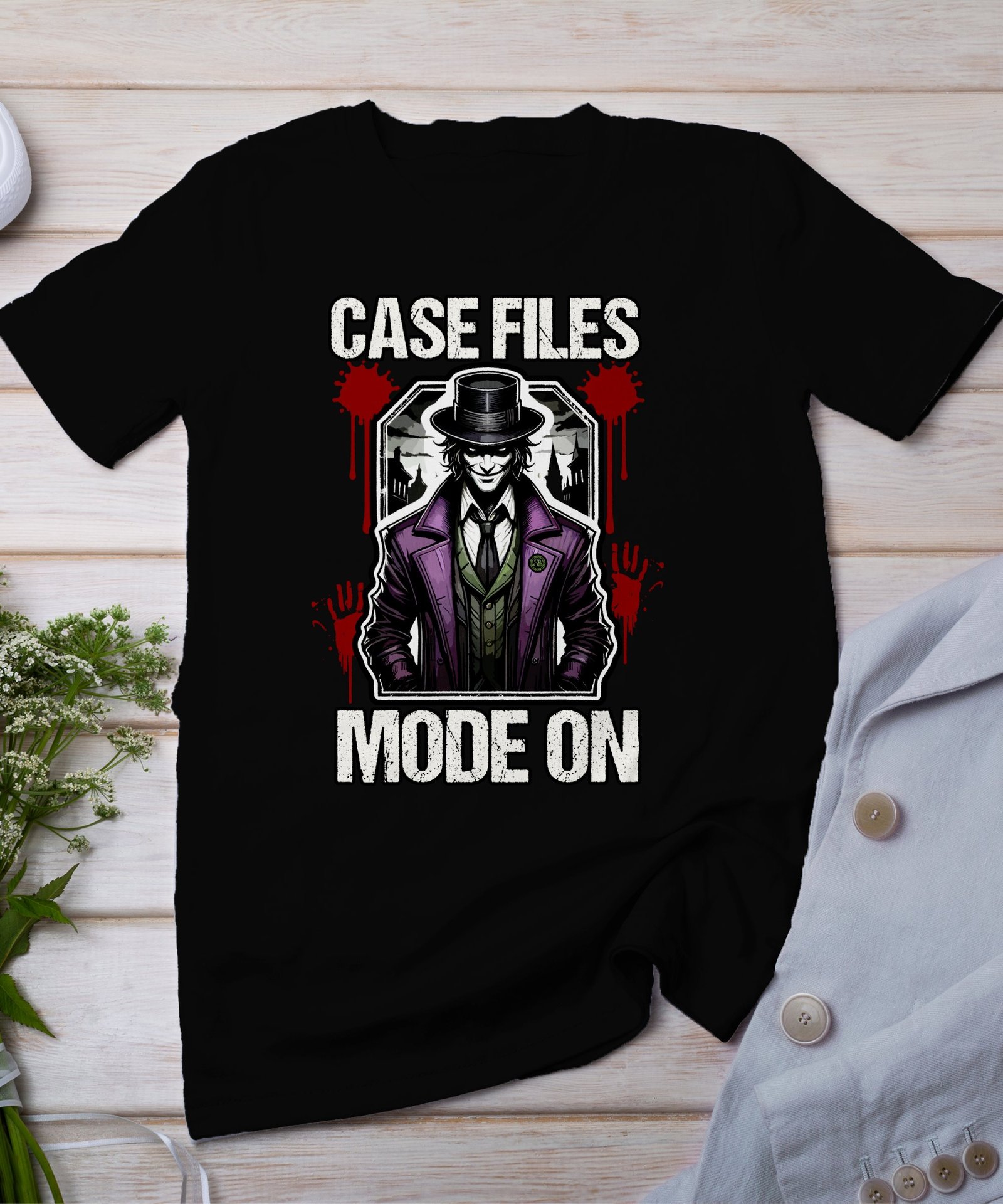 Kriminalfall True Crime T-Shirt, Geheimnis Horror Geschichten für Krimi Fans Tee, Rätsel Verdächtiger Detektiv Top, Joker Ermittlungen Shirt