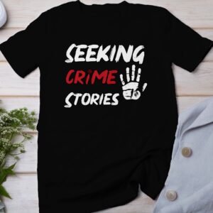 Kriminalfall True Crime T-Shirt, Mystische Horror Geschichten für Krimifans Tee, Rätsel Motiv Verbrecher Top, Beweismitteluntersuchung Shirt