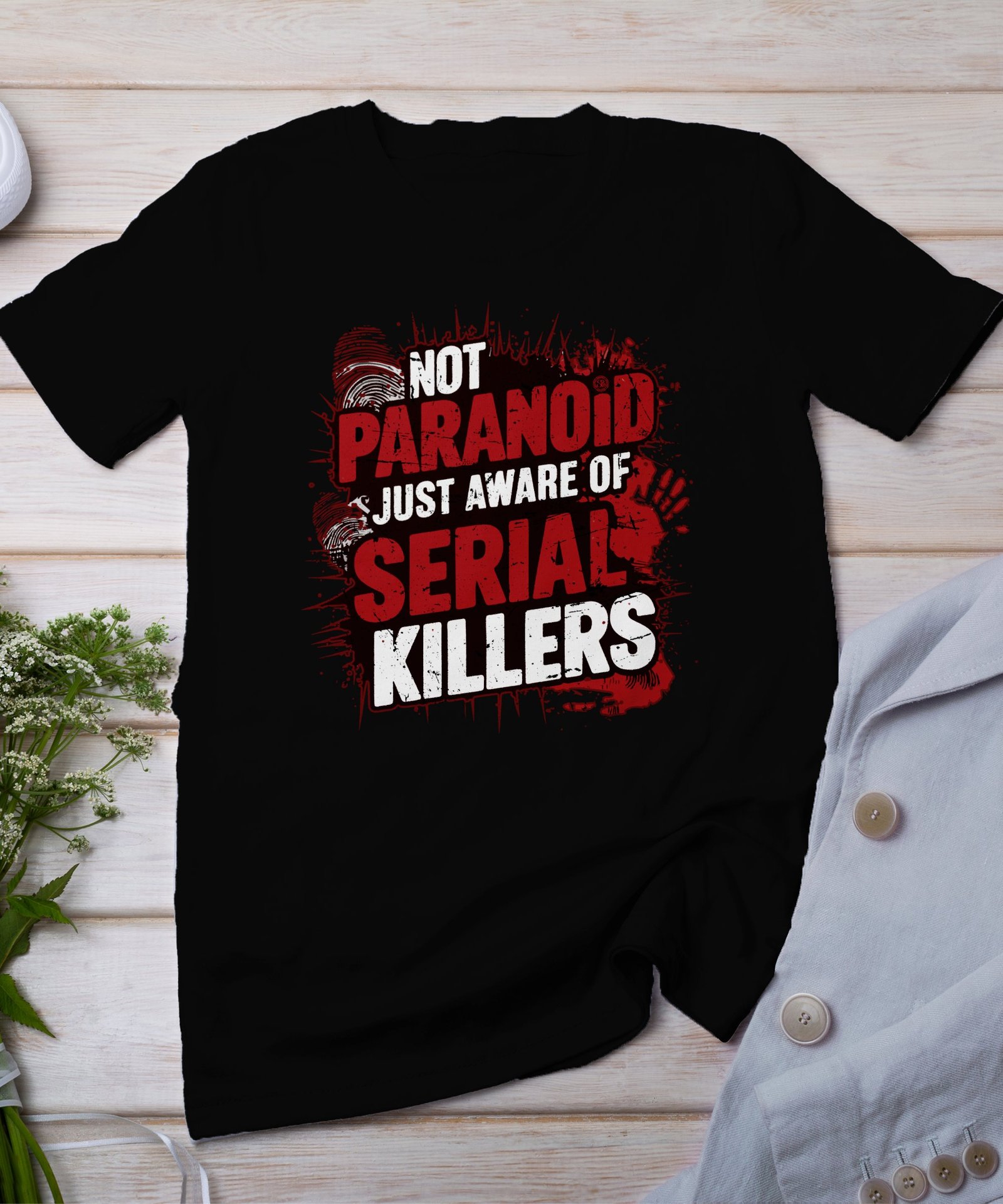 Kriminalfall True Crime T-Shirt, Paranoide Horror Geschichten für Krimifans Tee, Abenteuerliebhaber Verbrecher Top, Motiv Ermittlungen Shirt