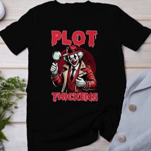 Kriminalfall True Crime T-Shirt, Horror Clown Geschichten für Krimi Fans Tee, Rätsel Verdächtiger Detektiv Top, Joker Ermittlungen Shirt