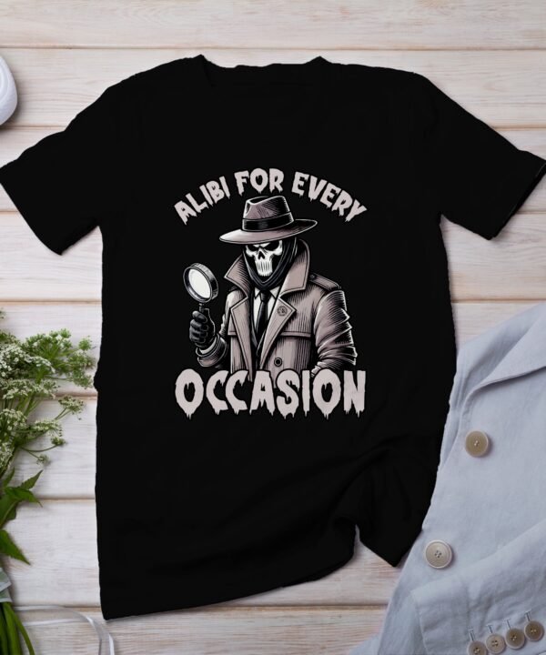 Kriminalfälle True Crime T-Shirt, Mystische Horror Geschichten für Krimi Fans Tee, Rätsel Maskiertes Detektiv Top, Lupe Ermittlungen Shirt