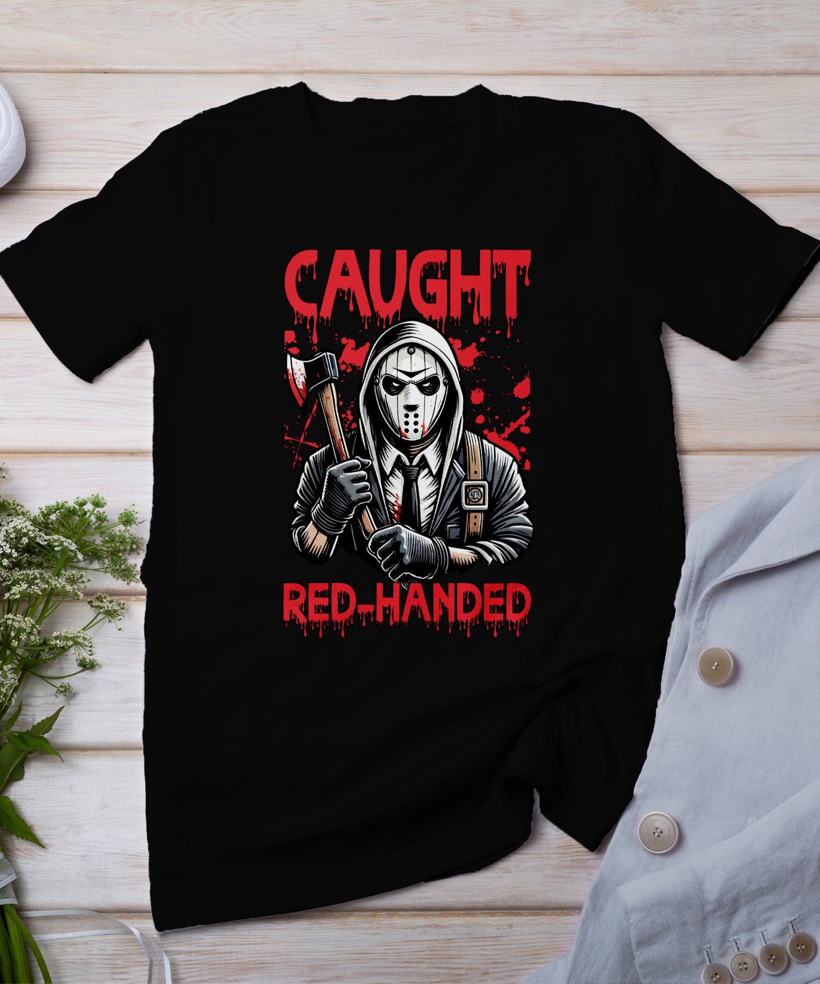 Kriminalfälle True Crime T-Shirt, Mystische Horror Geschichten für Krimi Fans Tee, Rätsel Verbrechen Detektiv Top, Axt Ermittlungen Shirt